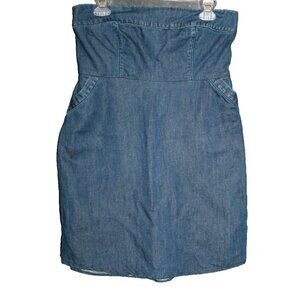 Anthropologie Holding Horses Strapless Denim Dress Women’s Size 8 Fit & Flare